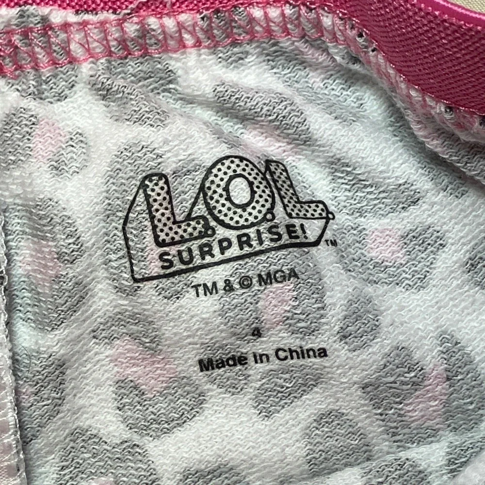 The Childrens Place Size 4T Pink  Tee and LOL Surprise Leopard Shorts Set - Picture 7 of 7